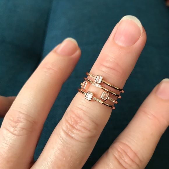 Rose gold and topaz ring - Picture 5 of 5